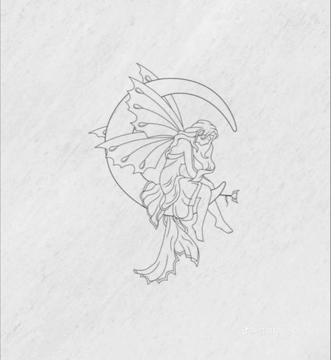 Moon Fairy Tattoo Designs, Gemini Fairy Tattoo, Fairy Princess Tattoo, Fairy Line Tattoo, Simple Fairy Tattoo, Cute Guy Pics, Artsy Photos, Fairy Tattoo, Spine Tattoos