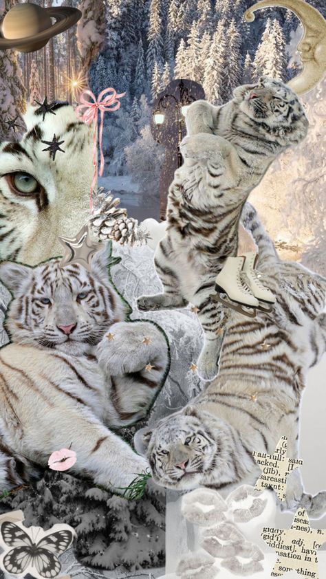 :: white/snow tiger aesthetic Snow Tiger Aesthetic, White Tiger Aesthetic, White Tiger Wallpaper, Tiger Aesthetic, Snow Tiger, Tiger Wallpaper, Tiger Love, White Snow, Ghost Faces