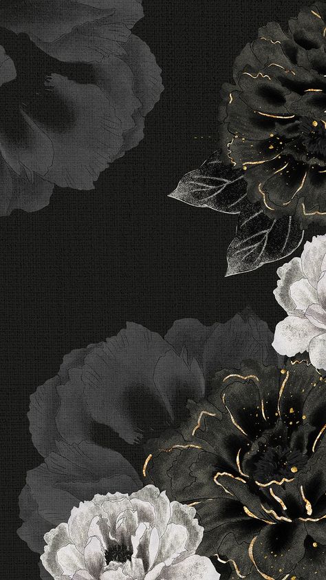 Peonies Aesthetic Vintage Wallpaper, Peony Wallpaper Aesthetic, Dark Theme Wallpaper Aesthetic, Black Themed Wallpaper, Black Wallpaper With Flowers, Dark Flower Background, Phone Wallpaper Aesthetic Vintage, Art Background Aesthetic, Pretty Flowers Wallpaper