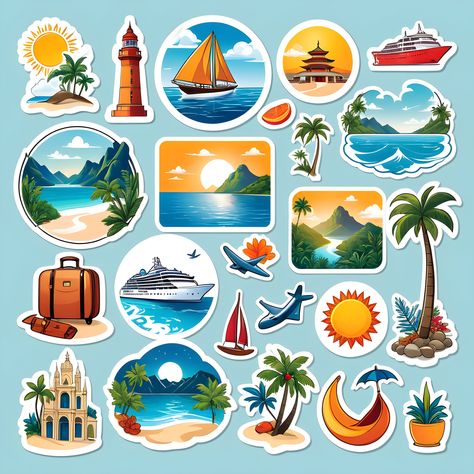 "Are you a Stickers Lover? Do you love collecting stickers? Or do you have children who love them and love collecting them? Look no further!! Perfect for Kid's Crafts and Scrapbooking!  Travel Lovers Stickers (Digital Download) PLEASE NOTE THIS IS A DIGITAL DOWNLOAD. YOU WILL NOT RECEIVE PHYSICAL PAPER STICKERS. Once you have downloaded the PDF I recommend using Sticker Mule for your stickers. https://www.stickermule.com/uk/products/sticker-sheets but please feel free to use the sticker supplier of your choice or you can purchase blank sticker sheets online, just type in \"Sticker Sheets\" in the search engine." Travel Stickers Printable, Collecting Stickers, Lovers Stickers, Sticker Mule, Travel Clipart, Stickers Digital, Scrapbook Stickers Printable, Sticker Template, Uk Products