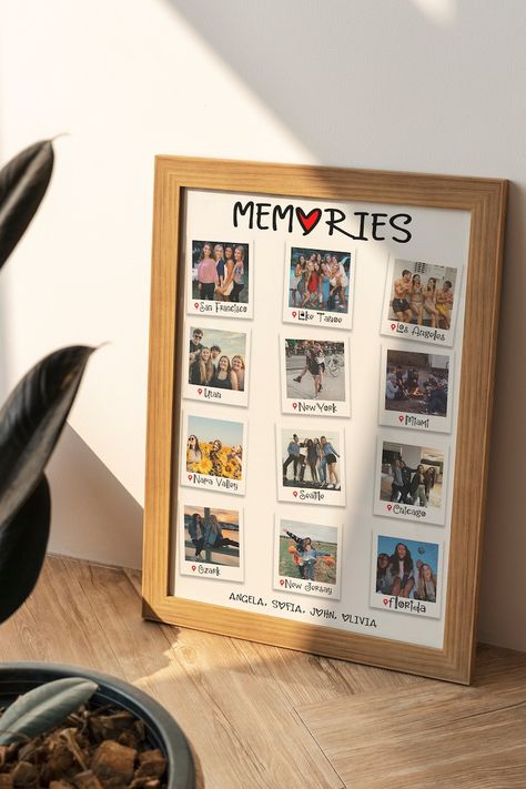 Photos Present Ideas, Christmas Picture Gift Ideas, Memories Photo Frame, Family Presents Ideas, Presents With Pictures, Picture Poster Ideas, Diy Picture Gift Ideas, Photos Decoration Ideas, Mini Photo Frames Ideas