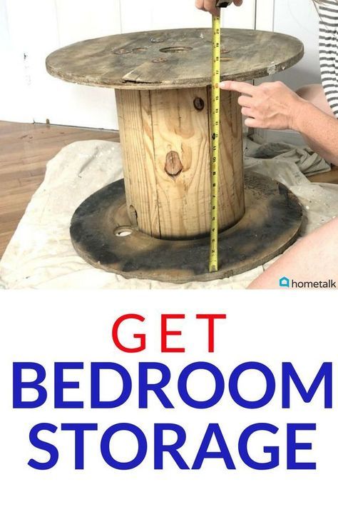 Turn an old electrical spool into the best accessory for your bedroom. #DIY #Upcycle #Spool # Table #howto #diy #diys #craft #crafts #crafting #howto #ad #handmade #homedecor #decor #makeover #makeovers #redo #repurpose #reuse #recycle #recycling #upcycle #upcycling #unique #furniture #furnituremakeover #furnitureredo #thrifting #thriftstore Small Cable Spool Ideas Diy, Spool Bookshelf, Unique Furniture Diy, Electrical Spools, Bookshelf Furniture, Wood Spool Tables, Spool Table, Bookshelf Table, Upcycle Storage