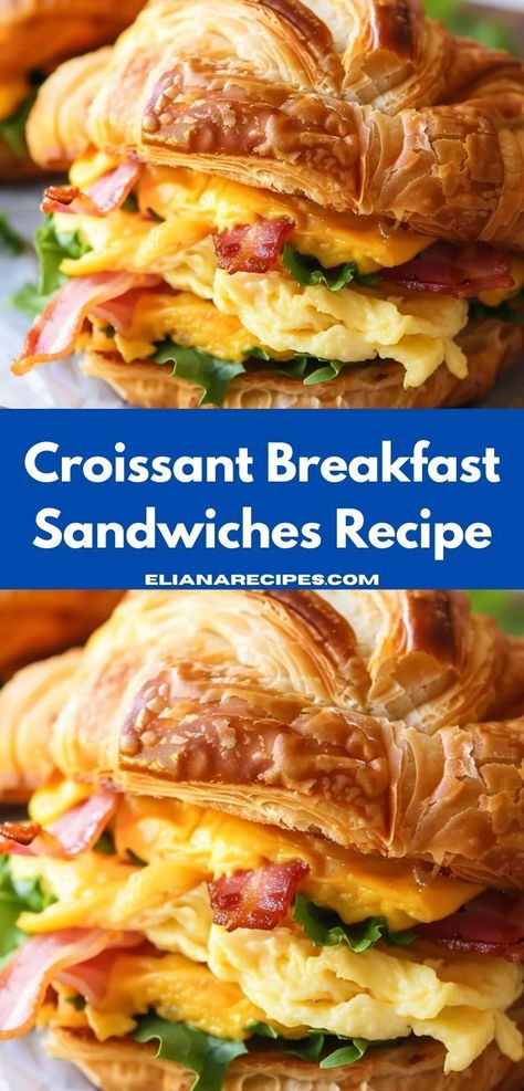 Want a new croissant breakfast? Try our Croissant Breakfast Sandwiches Recipe! It's one of the top breakfast sandwiches recipes and a great breakfast idea. Perfect for any time of the day. Croissant Breakfast Sandwiches, Top Breakfast Recipes, Best Breakfast Ideas, Croissant Breakfast Sandwich, Croissant Sandwich, Breakfast Sandwich Recipes, Croissant Breakfast, Croissant Recipe, The Best Breakfast