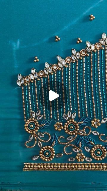 Cut Bead Aari Work Blouse Design, Bridal Aari Work Blouse Design, Aari Designs For Blouse, New Aari Work Blouse Designs, Aari Work Blouse Simple Design, Simple Blouse Design, Bridal Aari Work Blouse, Simple Aari Work Blouse, Bridal Aari Work