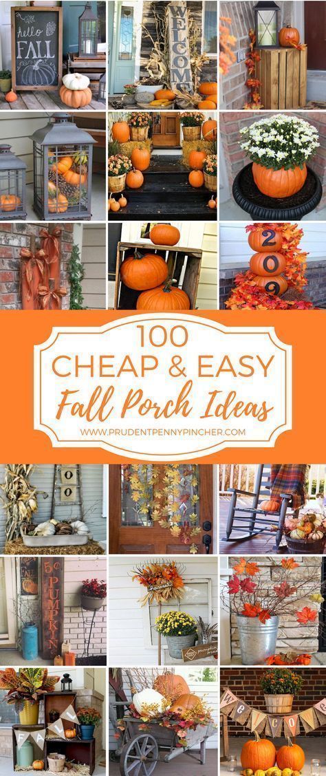 100 Cheap and Easy Fall Porch Decor Ideas Outside Fall Decor Ideas, Thanksgiving Porch Decorating Ideas, Thanksgiving Porch Ideas, Thanksgiving Porch Decor, Harvest Decorating Ideas, Thanksgiving Porch Decorations, Easy Fall Porch Decor, Thanksgiving Porch, Fall Porch Decor Ideas