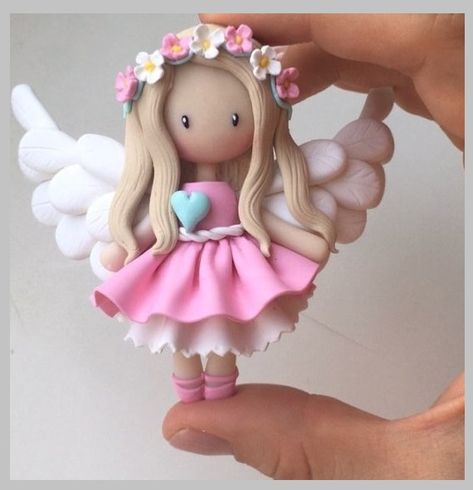 Polymer Clay Angel, Clay Angels, Polymer Clay Decor, Polymer Clay People, Polymer Clay Disney, Clay Angel, Clay Decor, Clay People, Animals And Flowers