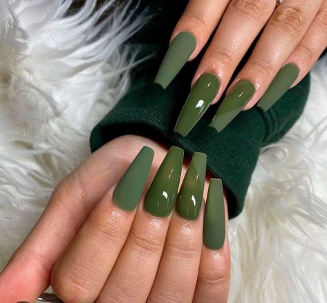 Olive Green Nails, Matte Green Nails, Olive Nails, Winter Green, Green Nail, Matte Green, Wedding Nails For Bride, Nails For Kids, Nail Art Wedding