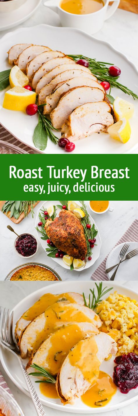 Roast Turkey Breast - Easy Peasy Meals Turkey Breast Recipes Oven, Turkey Breast Recipes, Oven Roasted Turkey Breast, Best Roasted Turkey, Herb Roasted Turkey Breast, Cooking Turkey Breast, Herb Roasted Turkey, Recipe Thanksgiving, Roast Turkey Recipes