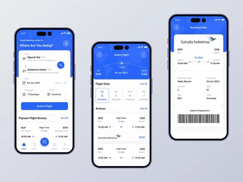 SkyBook - Flight Ticket App by Aryo Romadhon for Enver Studio on Dribbble Flight App, Mobile App Ui, Flight Ticket, App Ui Design, Ui Inspiration, Mobile Ui, App Ui, User Interface, Ui Design