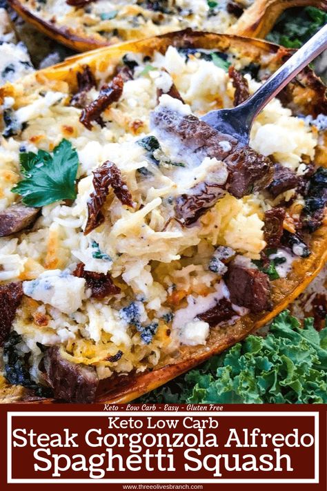 Gorgonzola Cheese Recipes, Steak Gorgonzola Alfredo, Gorgonzola Alfredo, Alfredo Spaghetti Squash, Alfredo Spaghetti, Olive Garden Alfredo Sauce Recipe, Steak Gorgonzola, Gorgonzola Recipes, Protein Shake Diet