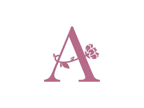 Floral A by Ashley Nicole Wood Signage, Ashley Nicole, Makeup Logo, The Letter A, Brand Symbols, Royal Aesthetic, Feminine Logo, Small Letters, Letter Logo Design