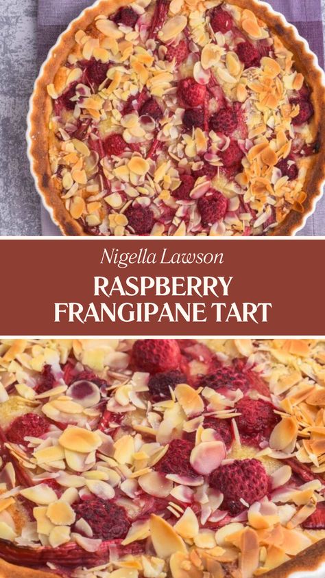 Nigella Raspberry Frangipane Tart Frangipane Tart Recipe, Almond Tart Recipe, Entertaining Desserts, Dessert Pies, Nigella Lawson Recipes, Savoury Bakes, British Cooking, Mary Berry Recipe, Coconut Slice