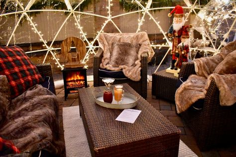 Islip Restaurant Opens 2 Winter Themed Igloos | Islip, NY Patch Igloo Dome Decor, Igloo Tent, Garden Igloo, Winter Tent, Ski Decor, Bubble Tent, Restaurant Patio, Tent Decorations, Winter Themed