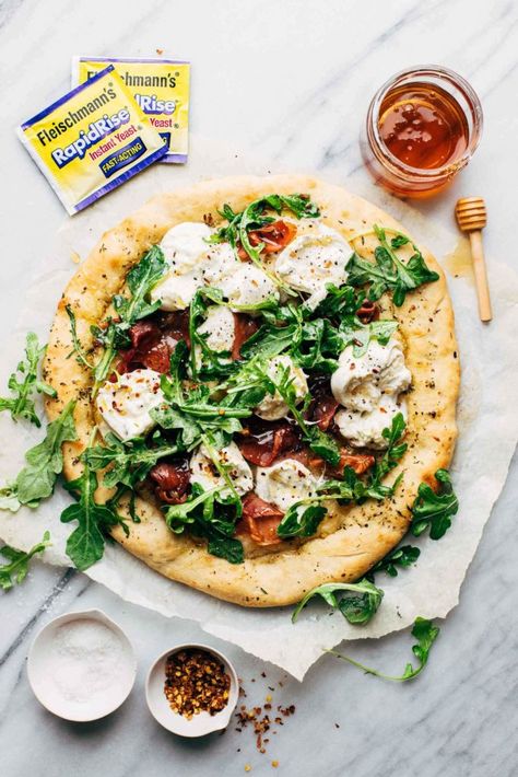 Prosciutto and Honey Burrata Pizza | Butternut Bakery | Bloglovin’ Pizza With Prosciutto, Honey Pizza, Burrata Pizza, Butternut Bakery, Prosciutto Pizza, Burrata Cheese, Making Homemade Pizza, Pizza Recipes Homemade, Italian Dinner