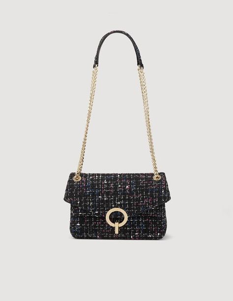 Tweed Pm Small tweed YZA bag - Shoulder Bags | Sandro Paris Sandro Bag, Sandro Paris, Men's Collection, Small Bags, Women Collection, Patch Pocket, Bag Accessories, Shoulder Strap, Bag Lady