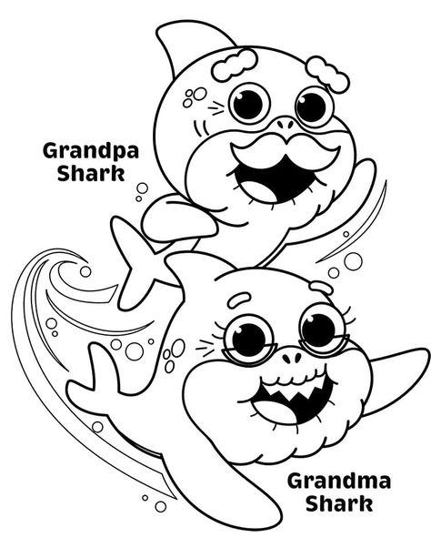 Grandpa Shark, Shark Halloween, Goblin Shark, Shark Coloring Pages, Shark Family, Color Wonder, Kids English, Relaxing Activities, Color Magic