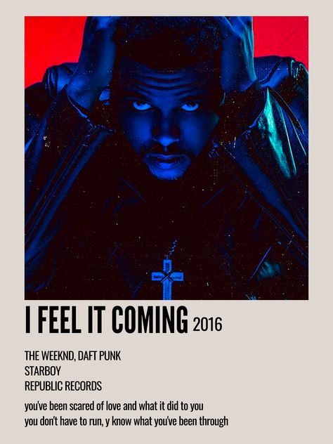 Alternative Minimalist Album Covers The Weeknd, The Weeknd Song Poster, Song Posters The Weeknd, I Feel It Coming The Weeknd, Song Poster Background, The Weeknd Album Cover, Weekend Song, Poster Polaroid, Songs Album