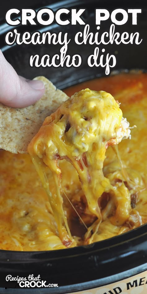 This Creamy Crock Pot Nacho Chicken Dip is super easy to make and can be served as a dip or as a main dish on tortillas! Either way, you'll love it! via @recipescrock Nacho Chicken Dip, Chicken Nacho Dip Recipe, Chicken Nacho Dip, Nacho Chicken, Life In The Lofthouse, Chicken Taco Soup Recipe, Nacho Dip, Can Chicken Recipes, Chicken Dip Recipe