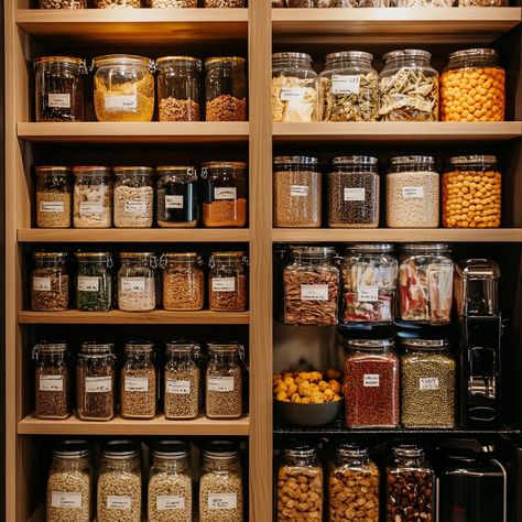 Organize your pantry with glass jars! They keep food fresh and make it easy to see what you have on hand. #PantryGoals Jar Pantry, Organize Your Pantry, Make It Easy, Food Fresh, Glass Jar, Fresh Food, Glass Jars, Pantry, Make It