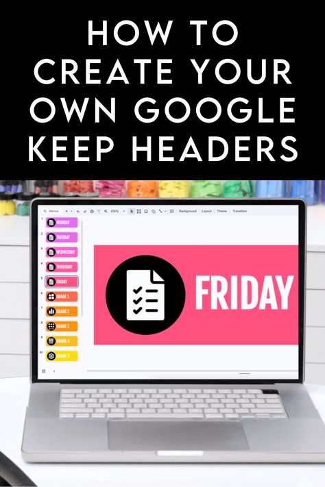 Learn how to create your own Google Keep headers, in 4 simple steps! Check out the shortcut to upload your headers to Google Keep, instantly! Google Keep Headers Free Editable, Google Keep Ideas, Google Productivity, Google Header, Google Keep Headers, Google Hacks, Google Suite, Tech Tricks, Technology Teacher