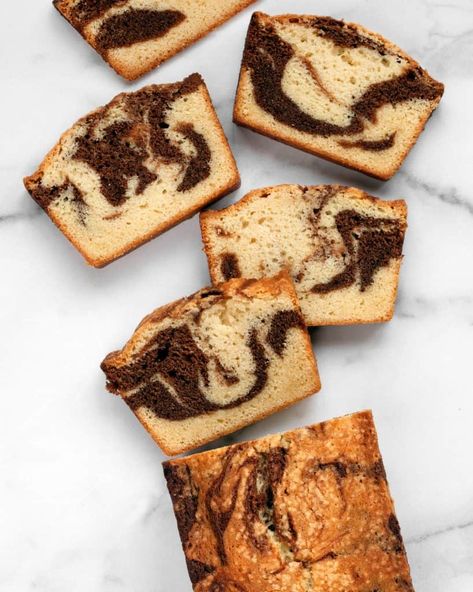 Chocolate and Vanilla Marble Pound Cake | Last Ingredient Loaf Cake, Instant Pudding, Pound Cake Recipes, Homemade Desserts, Savory Snacks, Cream Cake, Cake Ingredients, Pound Cake, Easy Cake