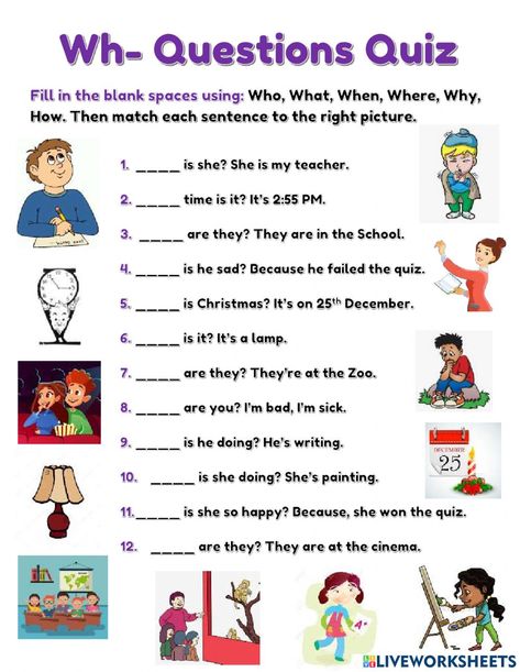 Question Words Worksheet Grade 2, Wh Words Worksheet, Wh Question Worksheet For Kids, Wh Question Worksheet, Wh Worksheets, Question Words Worksheet, Wh Questions Worksheet, Wh Questions Kids, Wh Questions Exercises