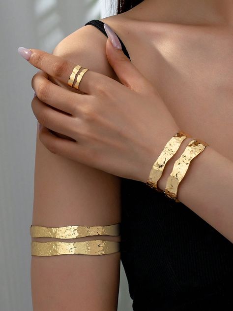 Unique Gold Bracelet For Women, Maximalist Jewelry Bracelets, Gold Upper Arm Cuff, Arm Cuff Jewelry Gold, Gold Arm Bracelet, Gold Arm Bands, Arm Jewelry Gold, Golden Cuffs, Asian Bracelet