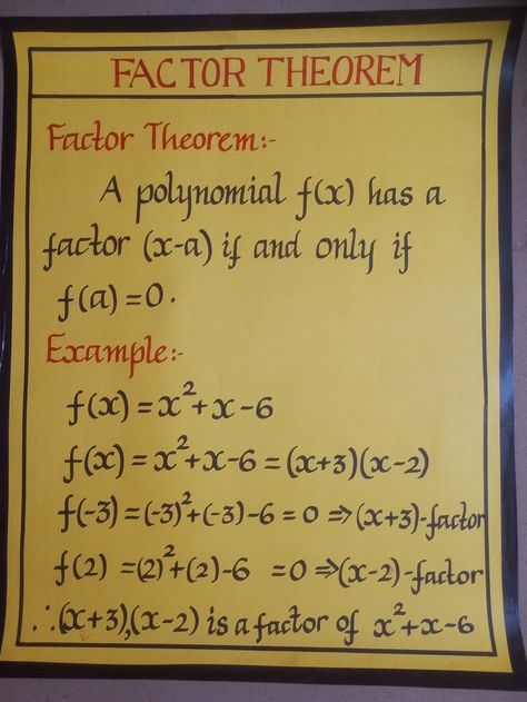 MATHS activity Algebra tlm Maths Chart, Teaching Math Vocabulary, Factor Theorem, Maths Tlm, Maths Project, Maths Activity, Math Models, Teaching Math Strategies, Math Classroom Decorations