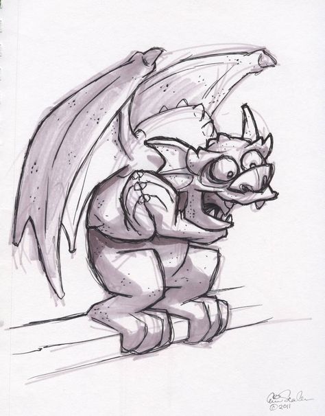 Cartoon Gargoyle, Gargoyle Drawing, Gargoyles Cartoon, Gargoyles Art, Tattoo Cartoon, Gargoyle Tattoo, Country Tattoos, Chinese Dragon Tattoos, Dragon Tattoo Designs