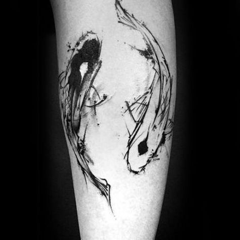 Mens Sketched Warecolor Forearm Small Yin Yang Koi Fish Tattoo Ideas Beautiful Angel Tattoos, Pisces Tattoo Designs, Dragons Tattoo, Sketch Style Tattoos, Yin Yang Tattoos, Pisces Tattoos, Tattoo Trend, Koi Tattoo, Hip Tattoos Women