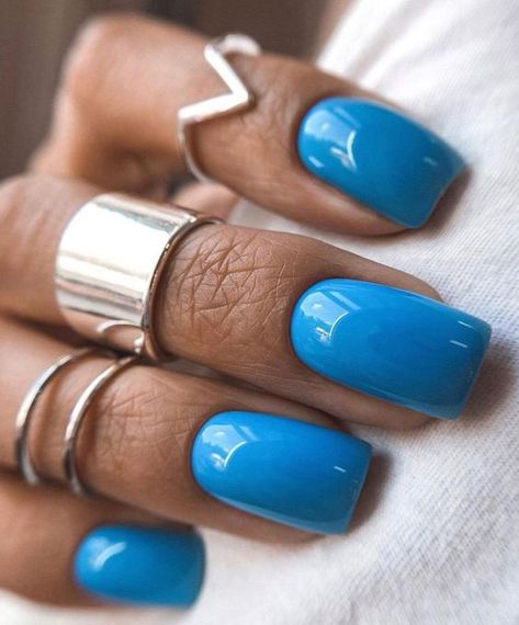 Blue Vacation Nails, Neon Summer Nails, Neon Summer, Aqua Nails, Blue Nail Polish, Vacation Nails, Blue Nail, Nails Polish, Colorful Nail Designs