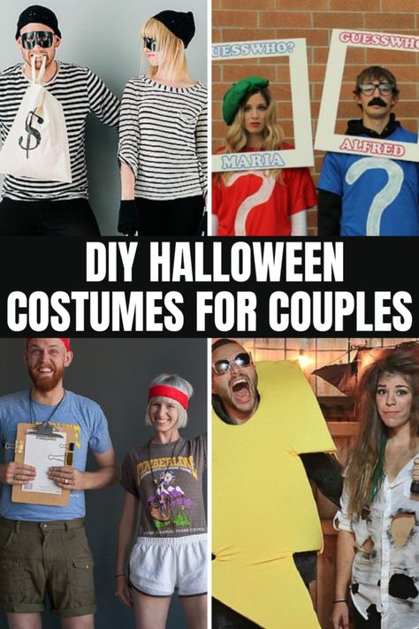 DIY Halloween Costumes For Couples Dress As Your Spouse Party, Diy Costumes For Couples, Creative Couples Halloween Costumes, Diy Halloween Costumes For Couples, Easy Diy Couples Costumes, Diy Halloween Couples, Last Minute Diy Costumes, Punny Costumes, Easy Couple Halloween Costumes