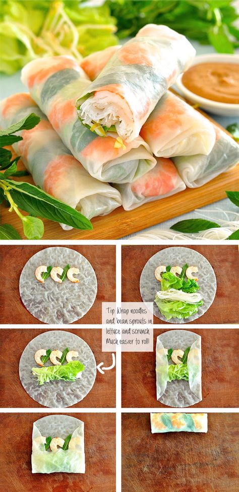 Shrimp Spring Rolls Vietnamese Rice Paper Rolls, Vietnamese Rice Paper, Vietnamese Rice, Rice Paper Rolls, Resep Salad, Recipetin Eats, Resep Diet, Makanan Diet, God Mat