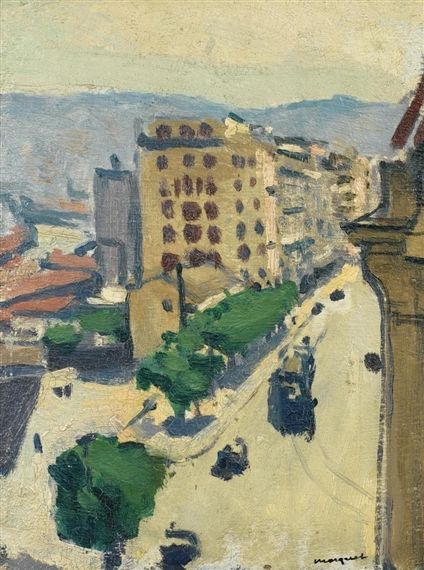 Albert Marquet RUE À ALGER , 1942-1944 oil on panel parquet 20,9 x 15,7 cm | MutualArt Albert Marquet, Bo Fransson, André Derain, Raoul Dufy, France Art, Fauvism, Art Folder, Post Impressionism, Great Paintings