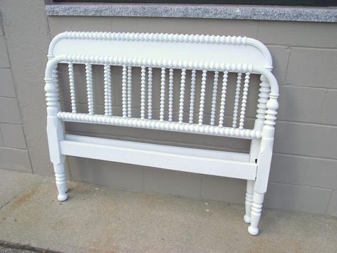 Shabby Chic Headboard, Spool Bed, Jenny Lind Bed, Painted Headboard, Antique Headboard, Cottage Bed, Jenny Lind, Antique Beds, White Headboard