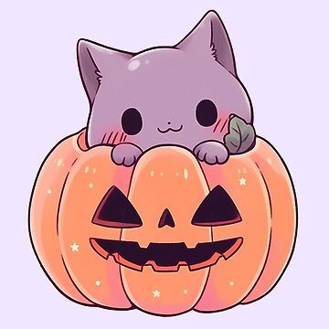 "Cute Kawaii Pastel Cat Hiding in Pumpkin" Sticker for Sale by PastelMagic | Redbubble Cat Pumpkin Drawing, Pumpkin Cute Drawing, Pumpkin Cat Drawing, Cat Stickers Kawaii, Cute Animals Stickers, Dibujos Halloween, Cat In Pumpkin, Cute Halloween Drawings, Kawaii Pumpkin