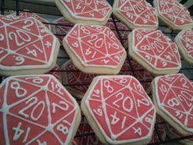 Nerdovore: The Nerdiest Foods you can Make Dice Cookies, Dnd Party, Geek Party, Dragon Cookies, Geek Food, Cookie Favors, Food Themes, Food Menu, Party Night