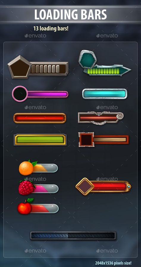 Loading Bar Design, Game Bar, Bubble Mix, Game 2d, Health Bar, Game Gui, Gui Design, Button Game, Ui Components