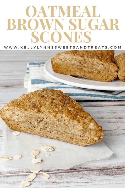 Oatmeal Brown Sugar Scones - Kelly Lynn's Sweets and Treats Oatmeal Scones Recipe, Brown Sugar Scones, Oat Scones Recipe, Oatmeal Scones, Oat Scones, Brown Sugar Oatmeal, Sugared Pecans, Favorite Breakfast Recipes, Cinnamon Oatmeal