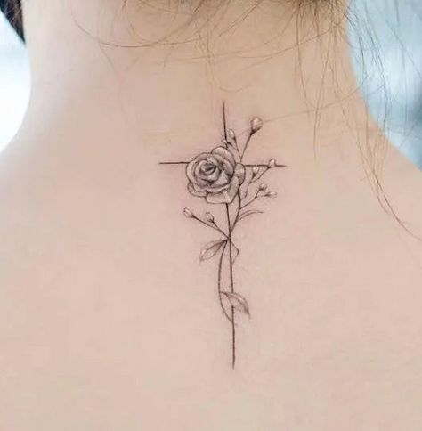 Latest 60 Neck Tattoos for Women with Meaning and Images - Tips and Beauty Nape Of Neck Tattoo For Women, Nape Tattoo Women, Behind Neck Tattoo Woman, Chest Tattoo Flowers, Small Flower Tattoos For Women, Neck Tattoos For Women, Flower Neck Tattoo, Butterfly Neck Tattoo, Nape Tattoo