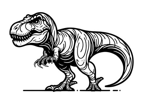 Dibujo para colorear un temible dinosaurio Tiranosaurio Rex (También llamado T-rex) T Rex, Coloring Pages, Colouring Pages