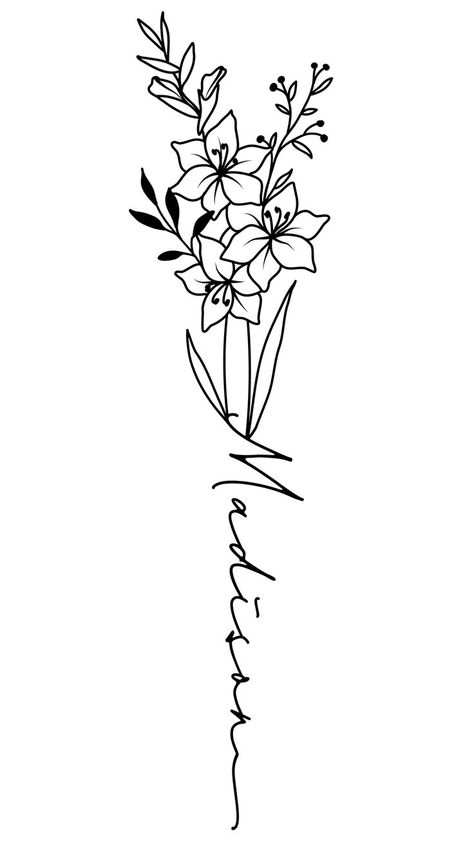 Gladiolus Tattoo With Name, Tattoo Flower Name, Gladiolus Tattoo Design, Gladiolas Tattoo, Gladiolus Flower Tattoo, Flower Name Tattoo, Gladiolus Flower Tattoos, Gladiolus Tattoo, Tattoo Design For Women