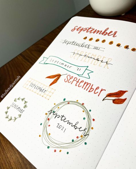 September Header, September Font, Easy Fonts To Write, Headers Ideas, Month Headers, Ideas For Bullet Journal, September Writing, Popular Free Fonts, Hand Lettering Alphabet Fonts