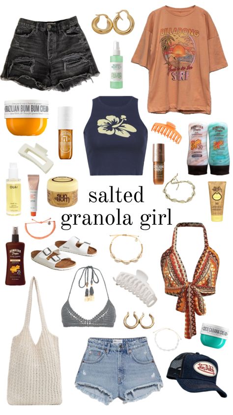 #saltedgranola #saltedgranolagirl #aesthetic #preppy #preppyaesthetic #coastal #coastalgrandaughter #granolagirl #inspo #outfitinspo #outfit #cute #beachy #beachy #beachgirl #beachaesthetic #beachbum Salted Granola Girl, Surfergirl Style, Outer Banks Outfits, Salted Granola, Beachy Outfits, Beachy Summer, Aesthetic Preppy, Preppy Summer Outfits, Outfit Inspo Summer