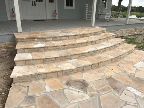 large flagstone steps - LeRoy Schroeder Natural Stone, Soil, Gravel, and Grass Flagstone Porch Steps Front Entry, Rock Patios, Flagstone Steps, Villa Entrance, Entrance Floor, Water Feature Wall, Rock Walls, Patio Steps, Stone Stairs