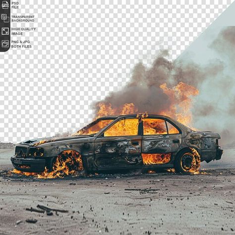 PSD high fire on car isolated on transpa... | Premium Psd #Freepik #psd Car On Fire, Baby Artwork, Digital Graphics Art, Fantasy Cars, Adobe Photoshop Design, Film Posters Art, Portrait Background, Photographer Logo, Texture Graphic Design