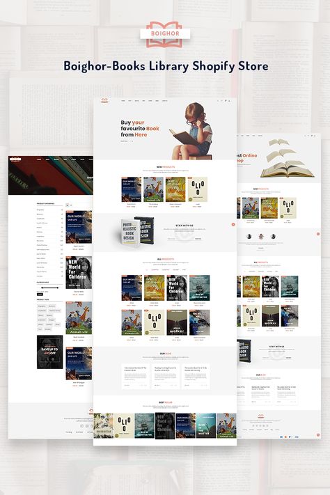 Library Website Design, Book Website Design, Web Design Books, Creative Ppt, Books Storage, Library Website, Book Theme, Community Library, Dropshipping Products