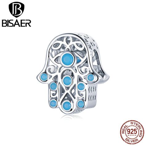 Blue Hamsa, Hamsa Hand Jewelry, Hamsa Jewelry, Pandora Style, Fitness Bracelet, Hand Of Fatima, Silver Charm Bracelet, Beaded Bracelets Diy, Hand Jewelry