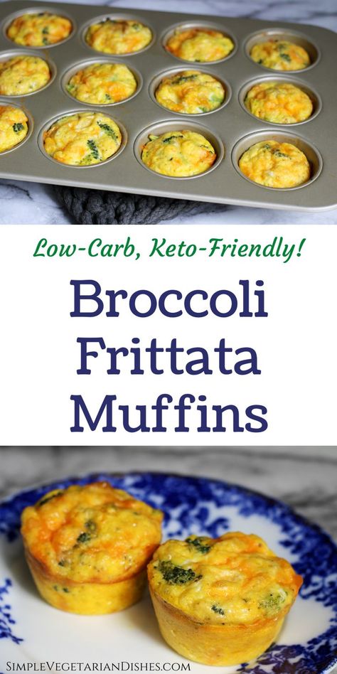 These delicious broccoli frittata muffins are quick to whip up, freeze well, and are packed with protein to fuel you through busy weeks! Vegetarian breakfast recipes like this are portable and easy to adapt to whatever leftovers you have in your fridge! Easy Egg Cups, Egg Frittata Muffins, Broccoli Muffins, Fritata Recipe, Broccoli Frittata, Healthy Frittata, Frittata Muffins, Heathy Snack, Delicious Broccoli