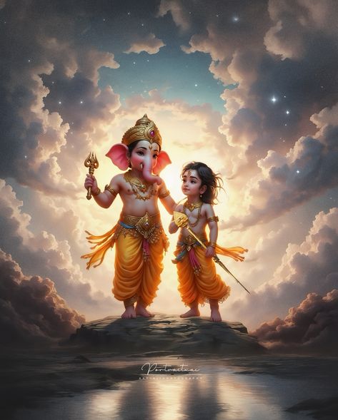 Divine Brothers 💗 In the bond between Ganesha and Murugan, we find the essence of brotherly love—one of wisdom and valor, united by an unbreakable devotion to each other, where strength is found not in competition but in the harmony of their hearts. Don’t repost without permission ©️ All rights Reserved #aiart #ganesha #karthikeya #murugan #vinayagar #ganeshchaturthi #art #divine #aiportrait #aiportraits #cute #portraitxai #themedphotoshoot #photography #aiposters Ganesha And Murugan, Cute Murugan Hd Wallpaper, Vinayagar Hd Wallpaper, Murugan Art, Lord Murugan Hd Wallpaper 4k, Cute Pics For Dp, Shri Ganesh Images, Android Phone Wallpaper, Hd Wallpaper 4k